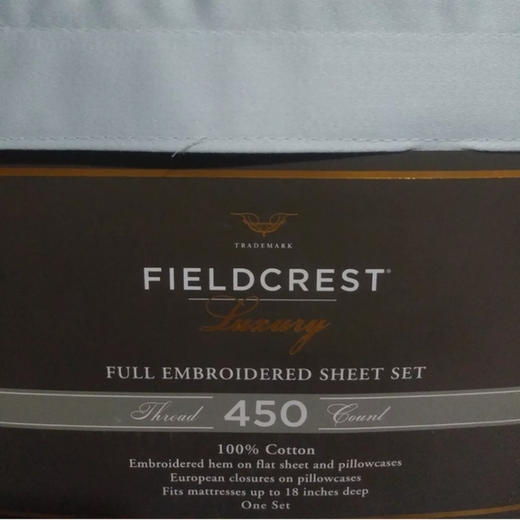Brand New Fieldcrest Luxury Full Size Sheet Set - Picture 2 of 4